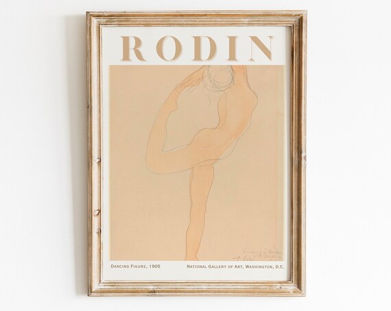 Rodin Dancing Figure 1905 Nude Dancer Watercolor Sketch Print