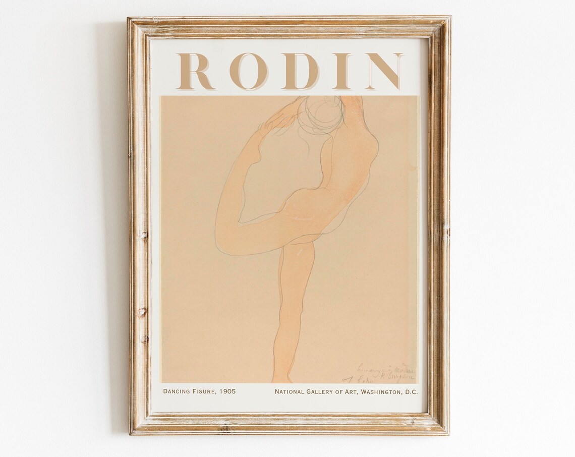 Rodin Dancing Figure 1905 Nude Dancer Watercolor Sketch Print