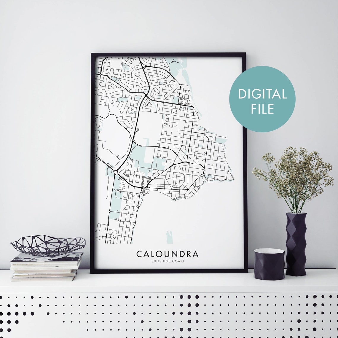 Caloundra Sunshine Coast Australia City Map Minimalist Poster