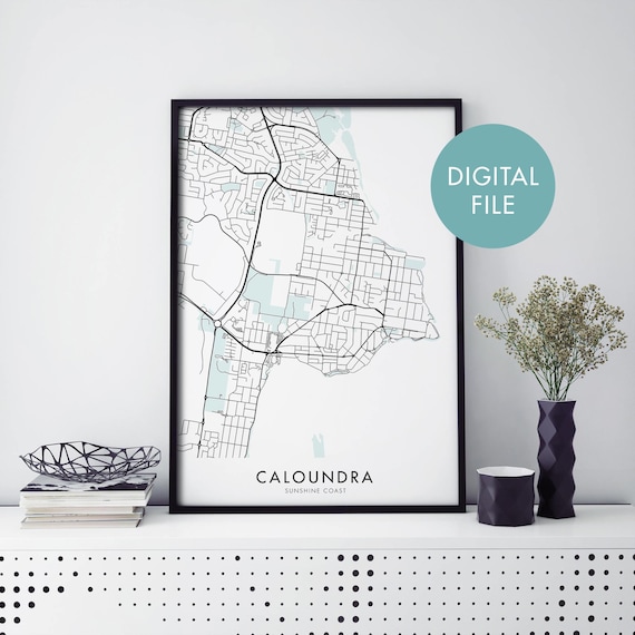 Caloundra Sunshine Coast Australia City Map Minimalist Poster