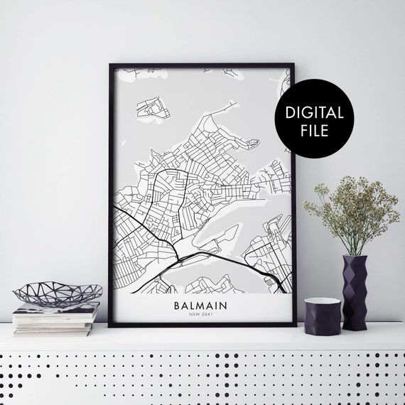 Balmain Sydney Australia City Map Art Print