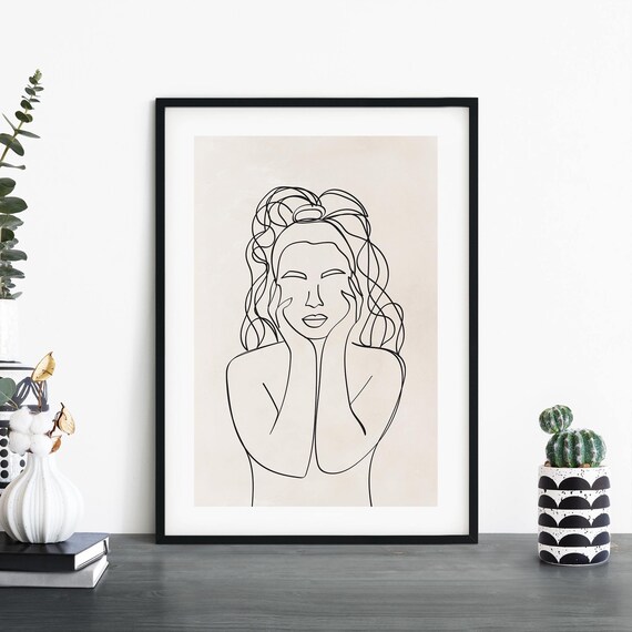 Brows Female Fashion Line Drawing Print Wall Art 4x6 5x7 A4 A3 A2 A1