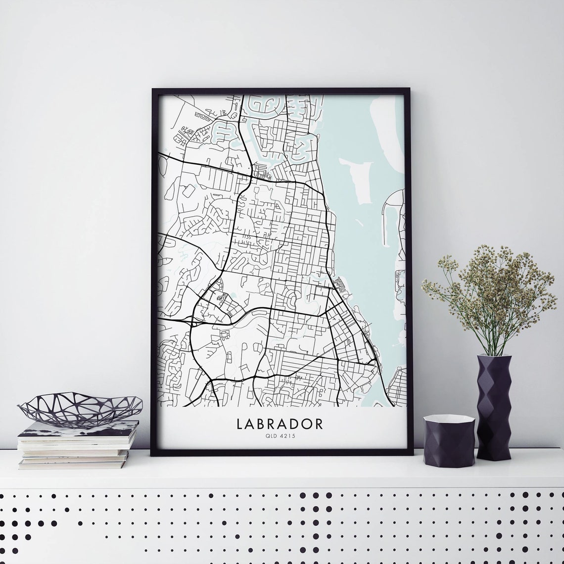 Labrador Gold Coast Queensland Minimalist Street Map City Poster