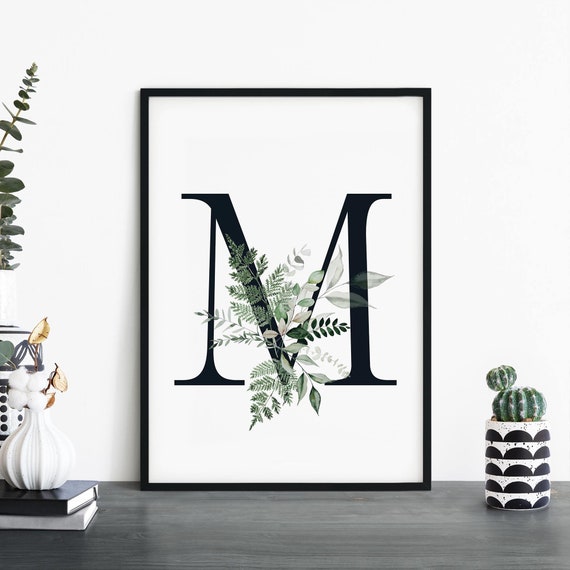 Letter M Alphabet Abstract Print Wall Art 4x6 5x7 A4 A3 A2 A1