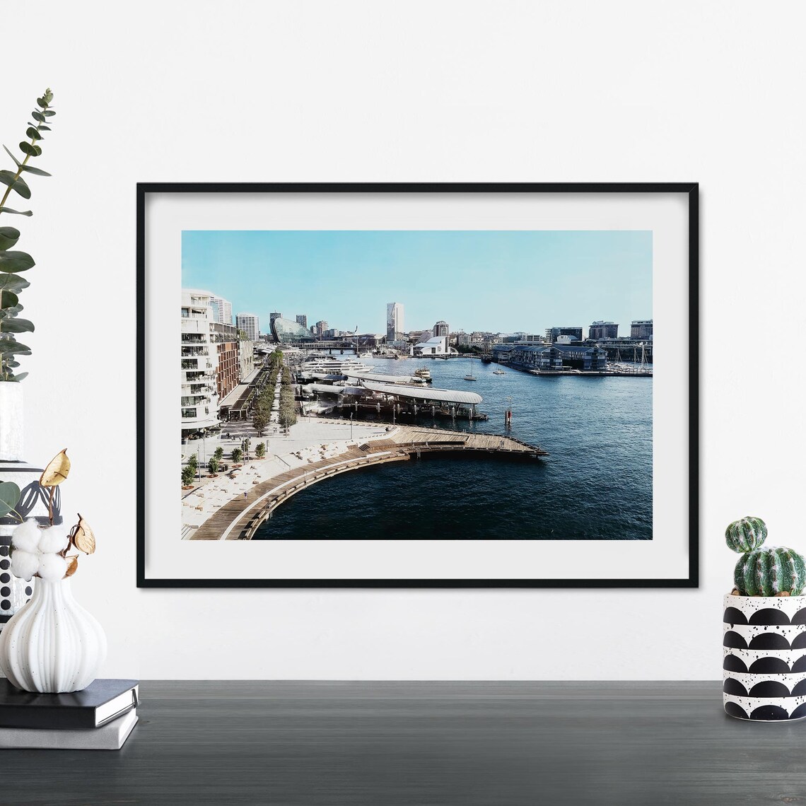 Barangaroo Sydney Harbour Daytime Marina Waterfront Photo Poster