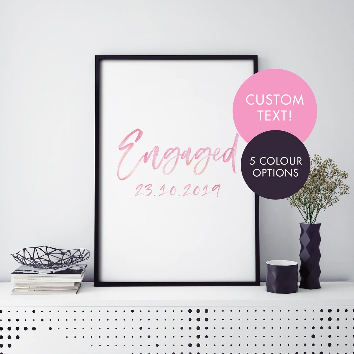 Custom Personalized Watercolour Text Poster Print Wall Art Your Own Textquote