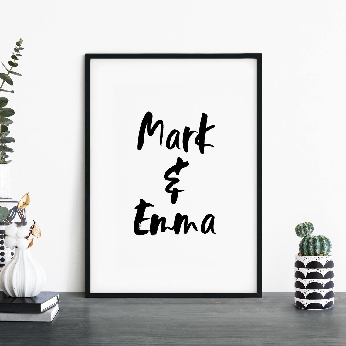 Custom Couples Names Poster Print Wall Art Personalized Text Your Here