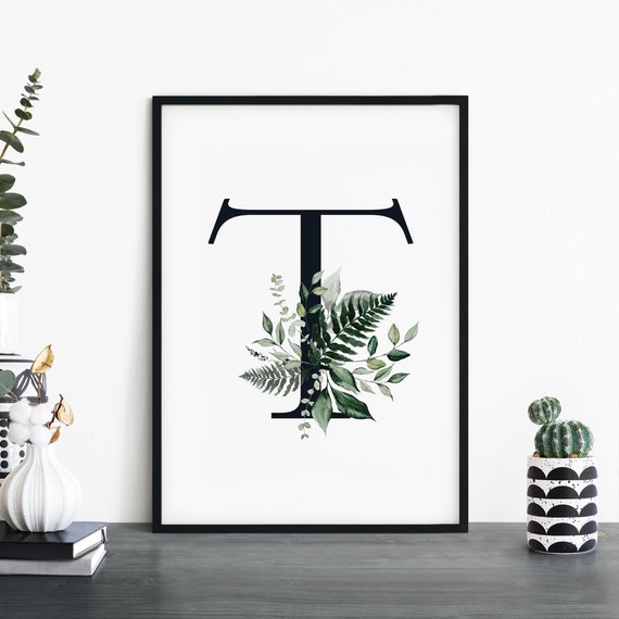 Letter T Alphabet Abstract Print Wall Art 4x6 5x7 A4 A3 A2 A1