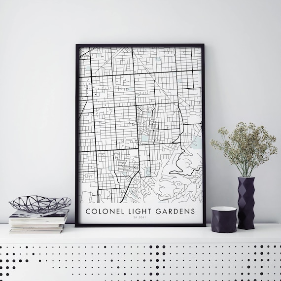 Colonel Light Gardens Adelaide Minimalist Street Map Line Art Poster