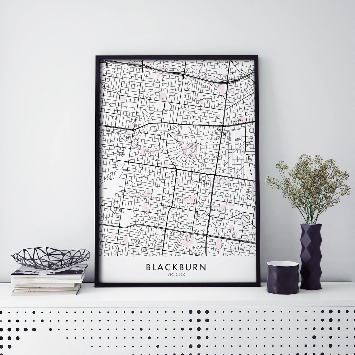 Blackburn Melbourne Art City Map Travel Poster