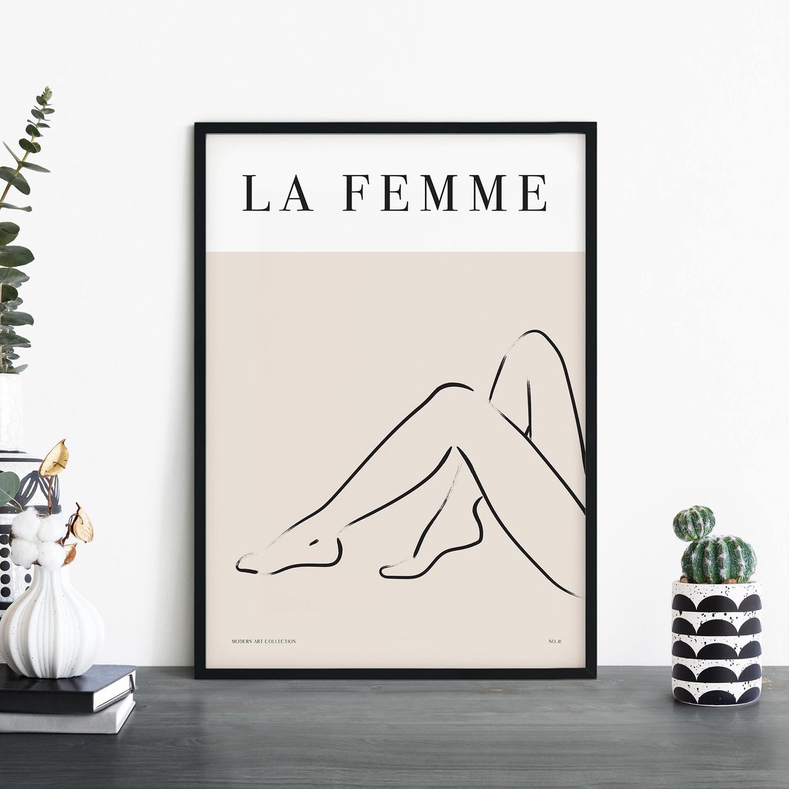 La Femme Crossed Legs Elegant Line Art Modern Collection No41 Print