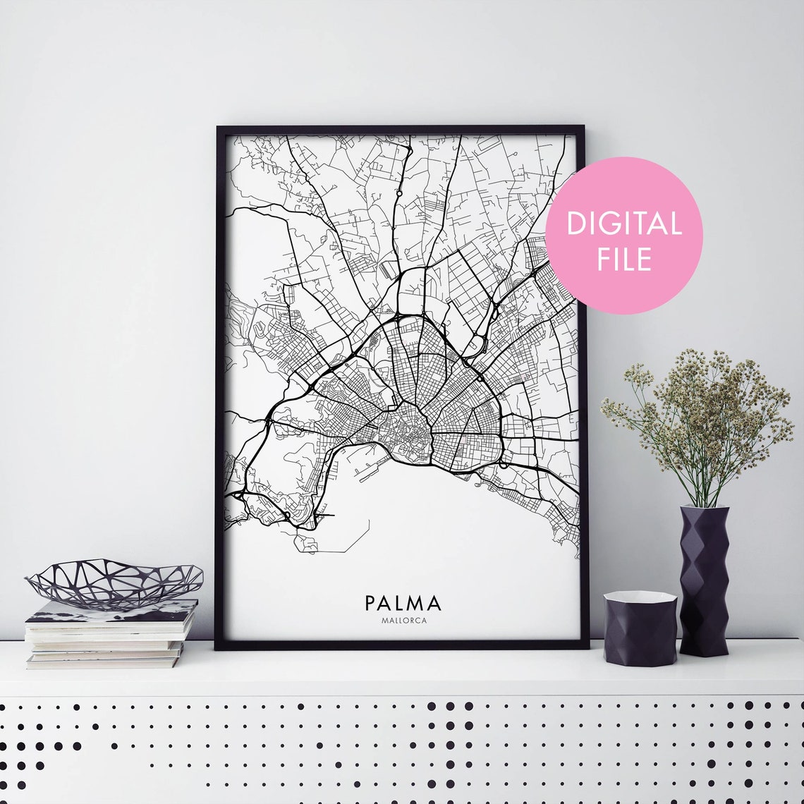 Palma Mallorca Spain City Map Art Print