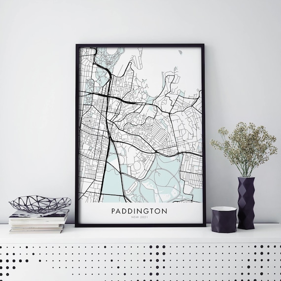Paddington Sydney Australia Minimalist Street City Map Art Poster