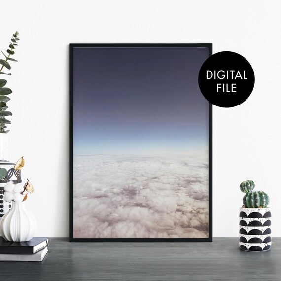 Above the Clouds Aerial Sky Photography Minimalist Decor Poster
