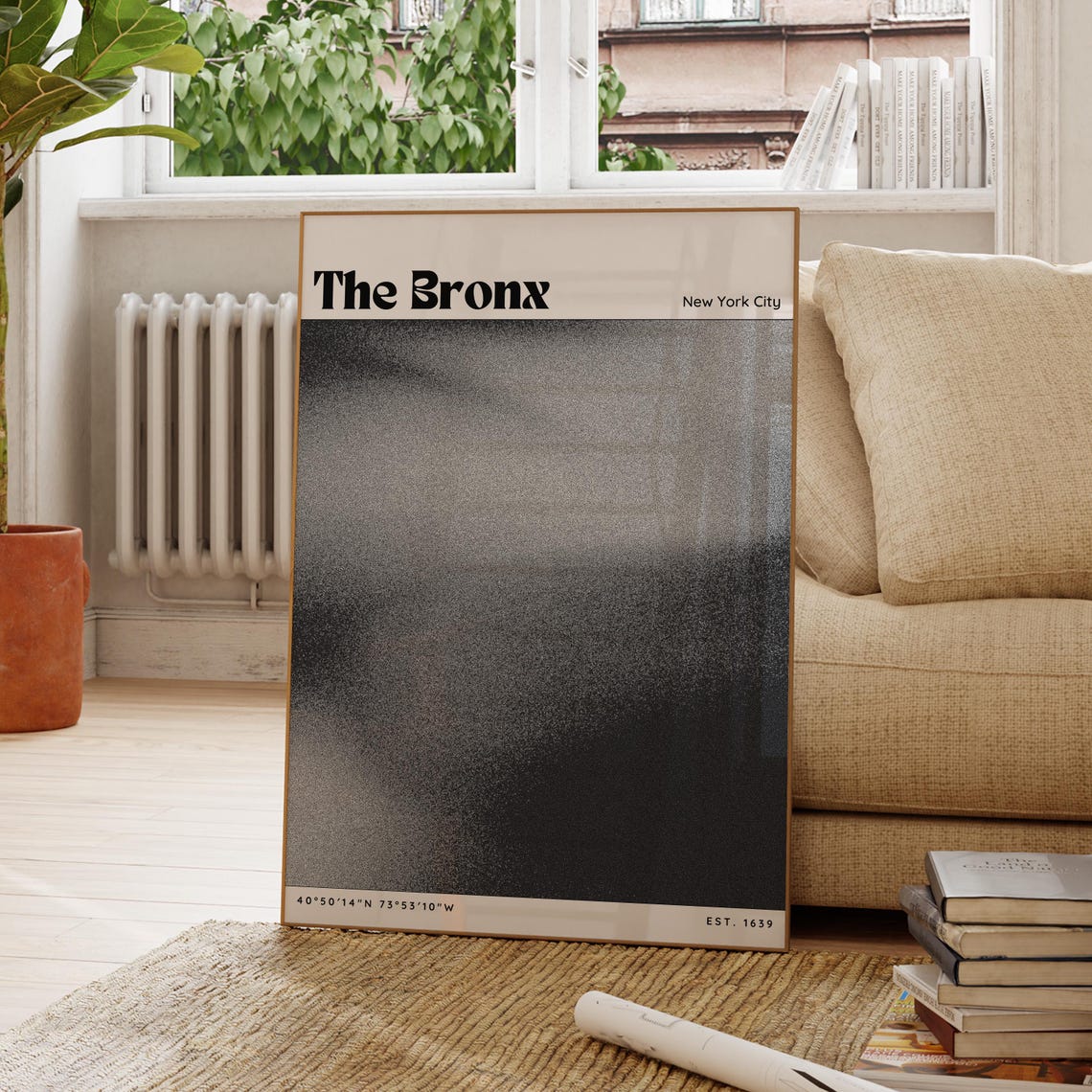 The Bronx New York City Minimal Gradient Coordinates City Art Poster