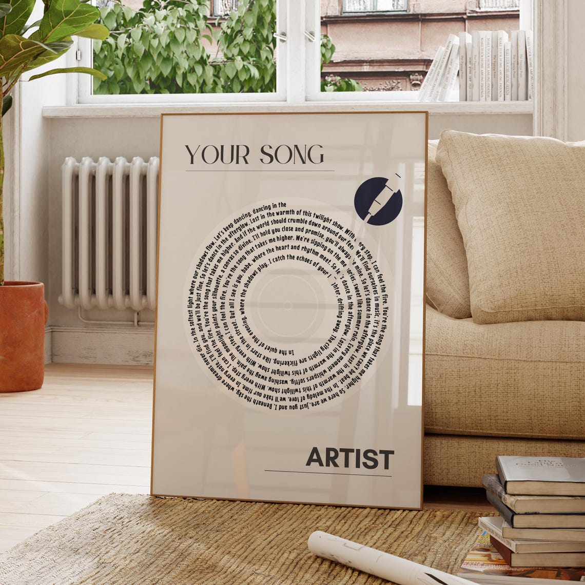 Custom Song Lyrics Vinyl Record Personalized Music Gift Art Poster