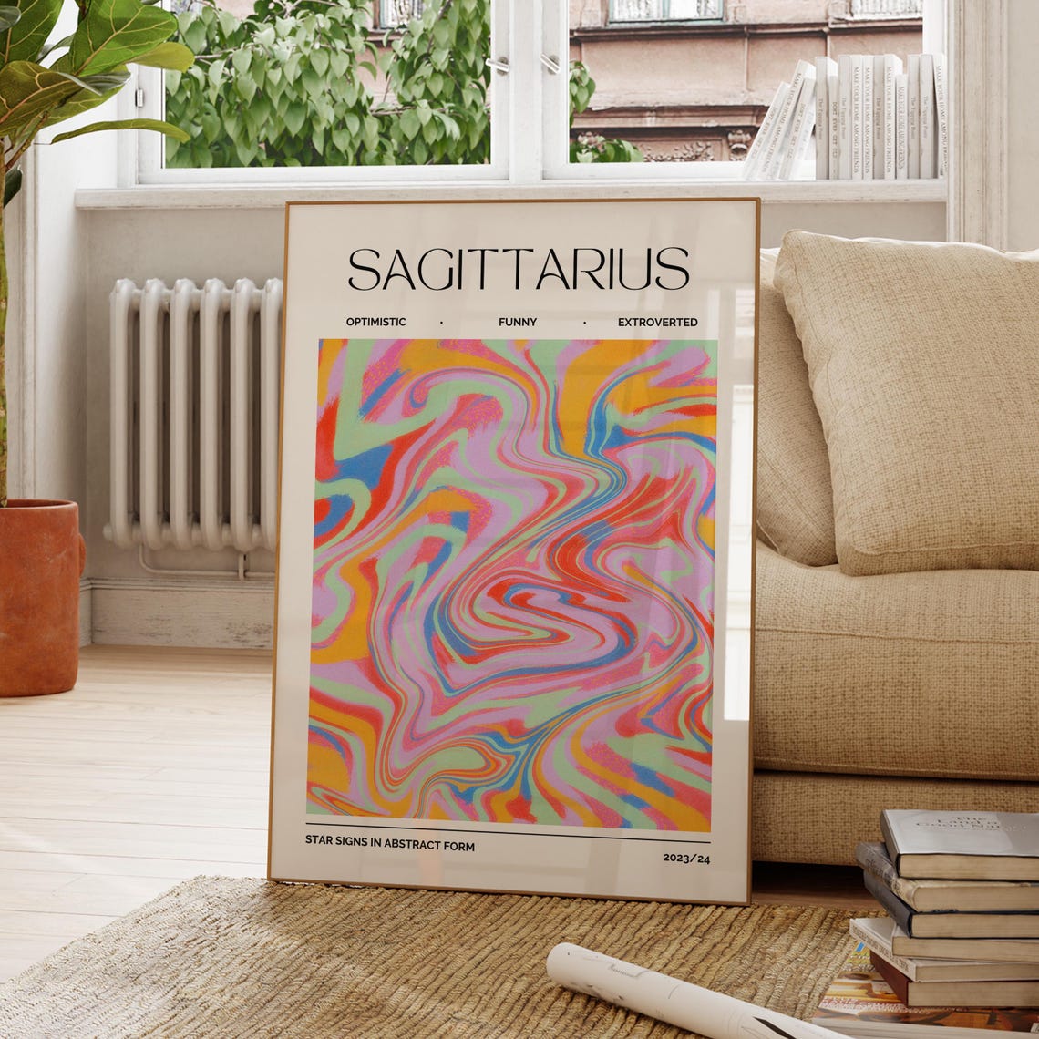 Sagittarius Zodiac Sign Wall Art Astrology Decor Star Print Horoscope Poster Celestial Artwork