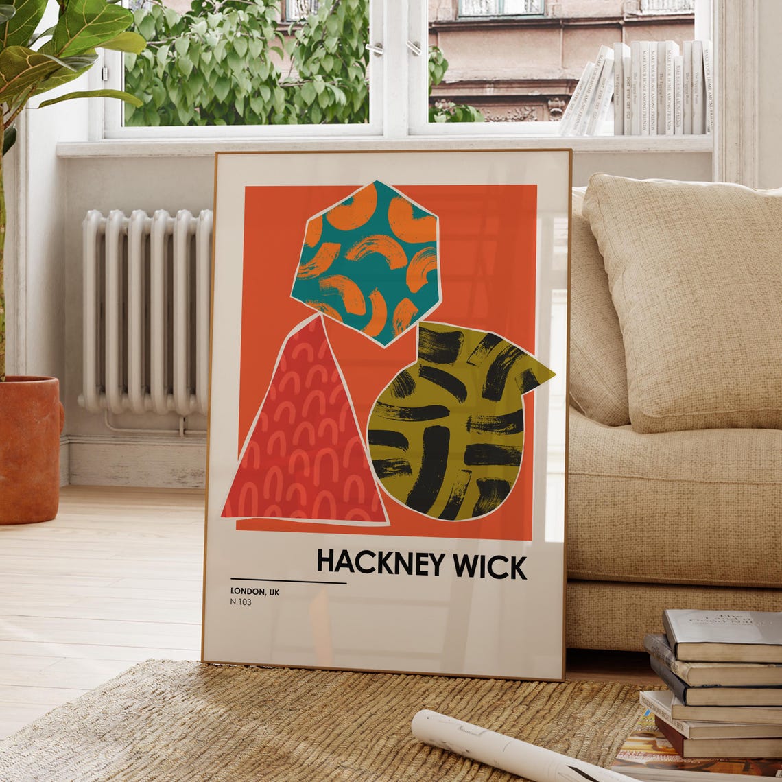 Hackney Wick London Abstract Geometric Color Block Art Poster