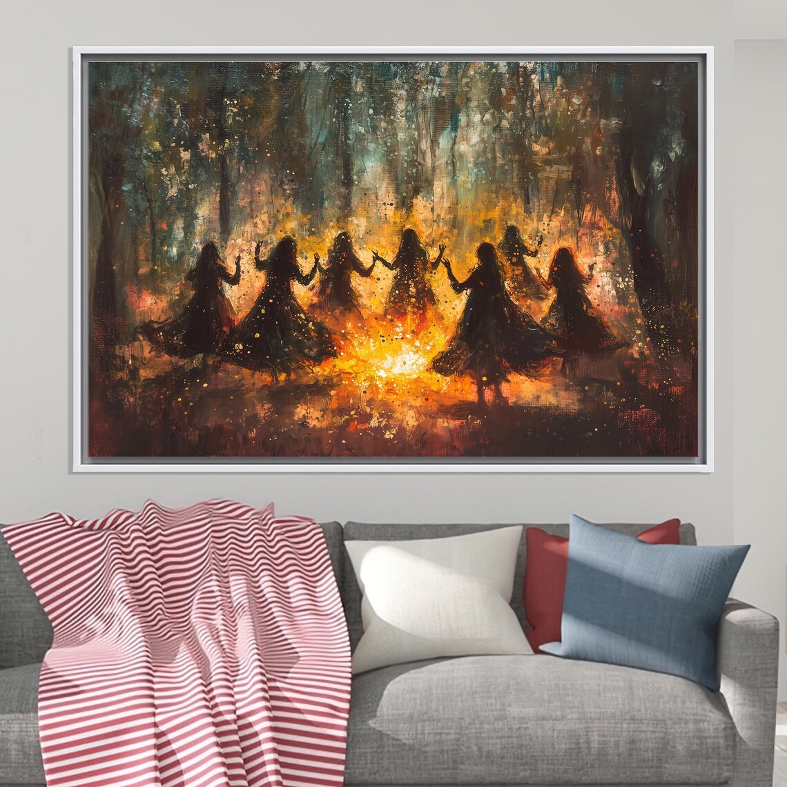 Dancing Witches Gothic Wedding Decor, Art Print