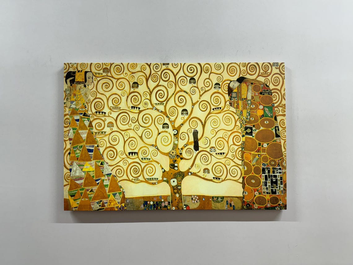 Klimt The Tree of Life Golden Swirling Branches Framed Poster