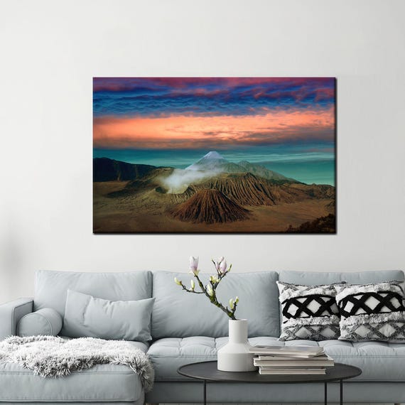 Mount Bromo Sunrise Canvas Art 3d Mountain Landscape Wall Hanging