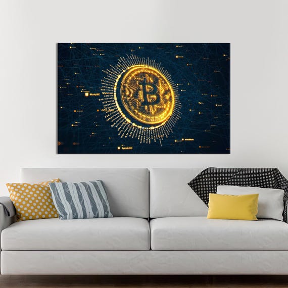 Personalized Bitcoin Canvas Art Crypto Money Gift Modern Wall Decor