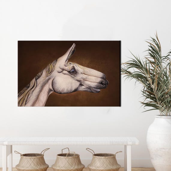 Surreal Horse Canvas Art Abstract Wall Hanging Modern Decor