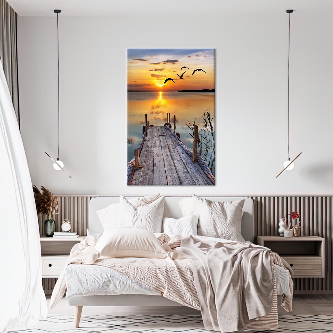 Sunset Sea Minimalist Landscape Art Print