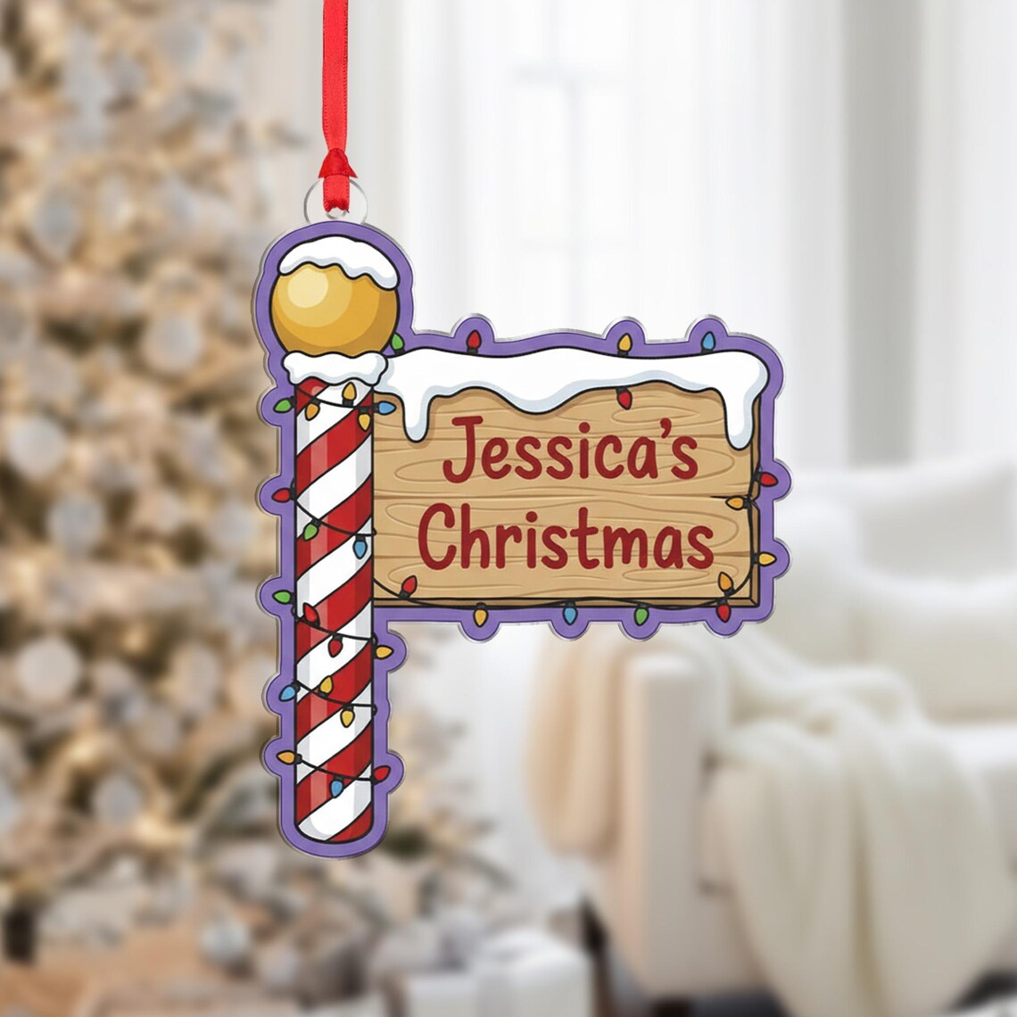 Personalized Jessica Christmas North Pole Sign Ornament Gift Poster