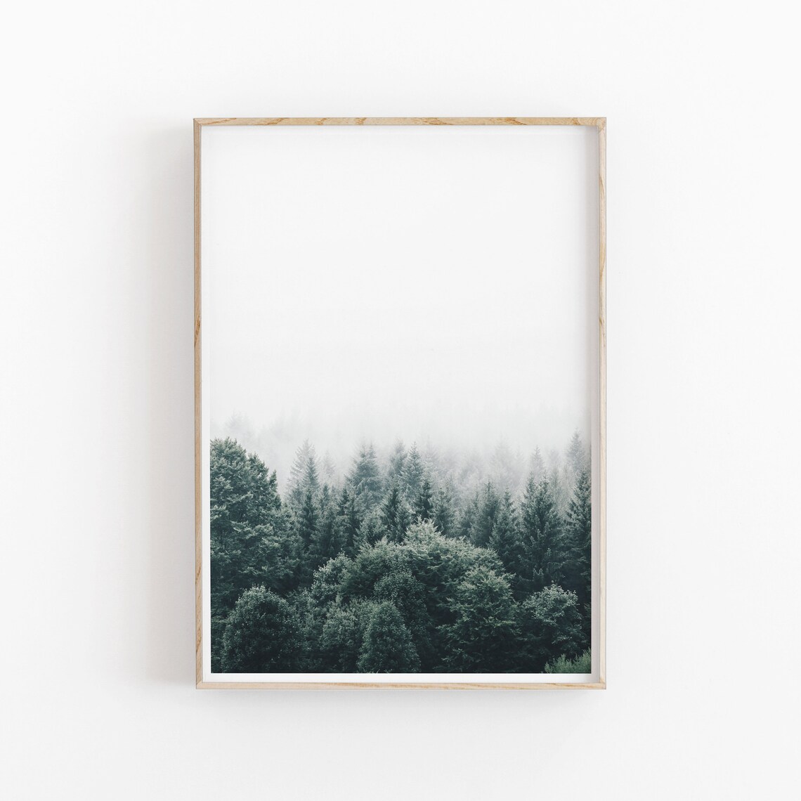 Forest Pine Trees in Fog, Minimalist Art Print - Image 2