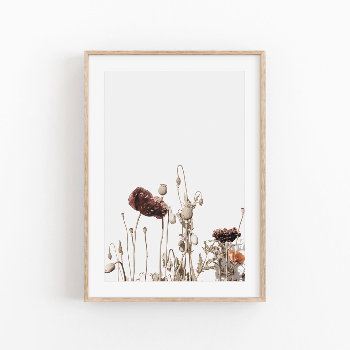 Poppy Print, Modern Minimalist Flower Art Print - Image 3