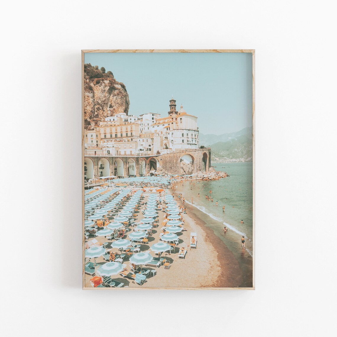 Italy Beach Cityscape Travel Poster, Positano View - Image 2