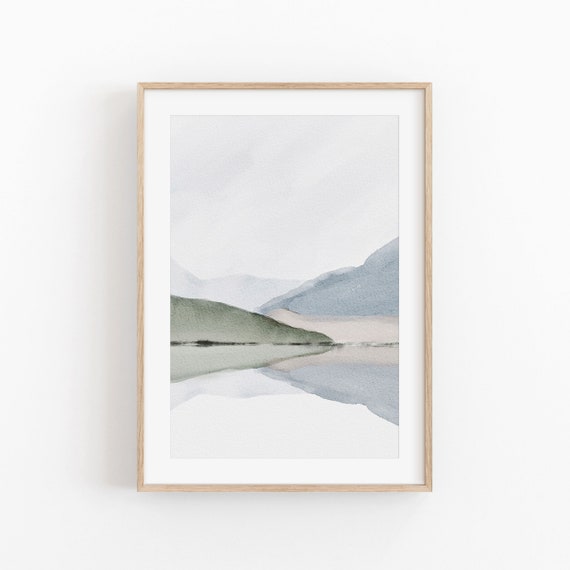 Watercolor Abstract Poster, Modern Minimalist Art Print