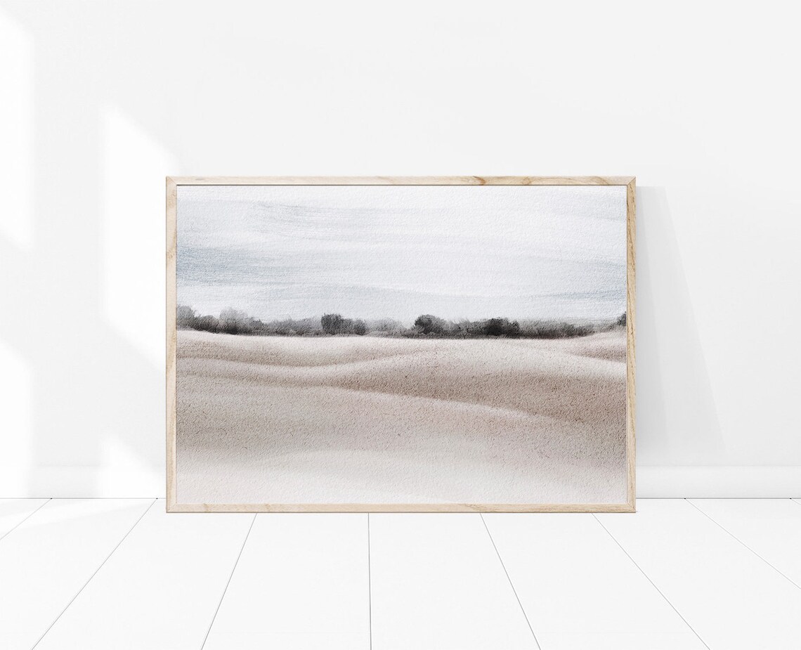 Watercolor Abstract Landscape, Modern Minimalist Art Print - Image 2