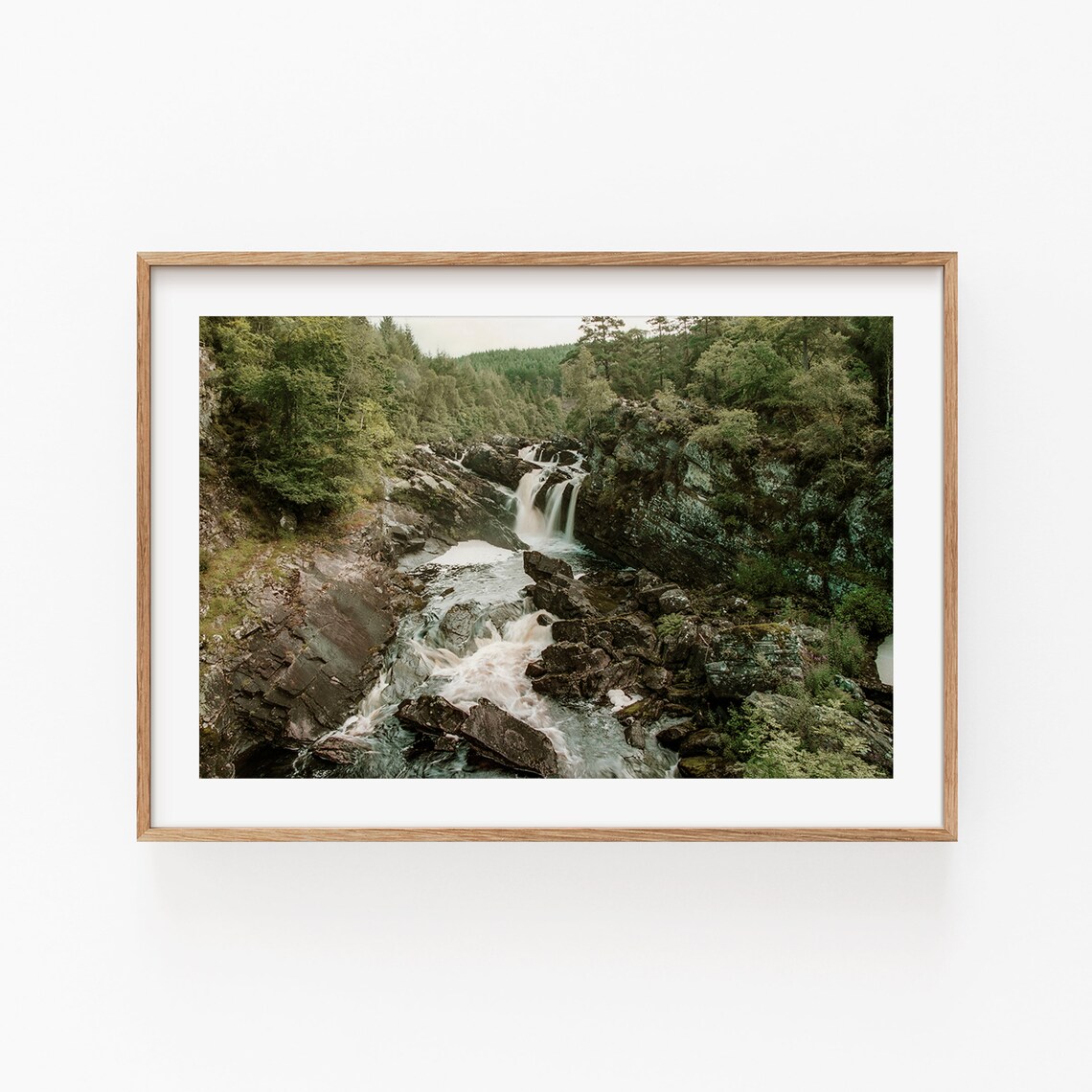 Waterfall Art Print, Modern Minimalist Travel Poster