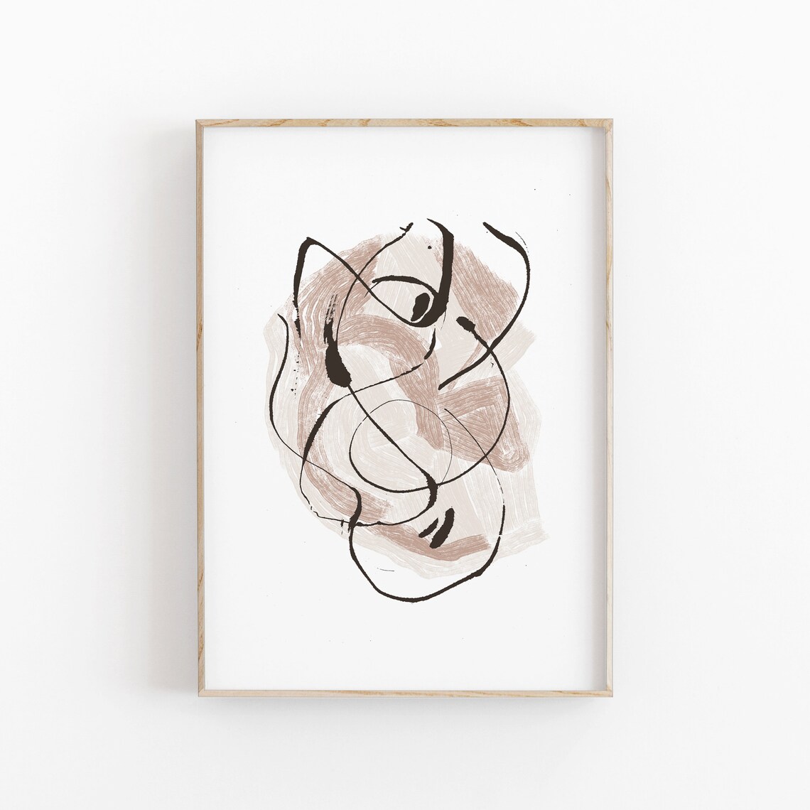 Abstract Beige Art Print, Modern Neutral Decor - Image 3