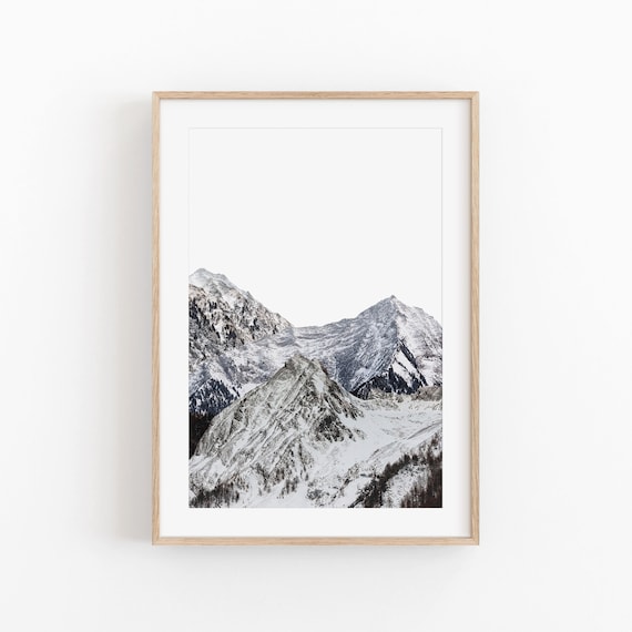 Mountain Print, Modern Minimalist Nature Poster