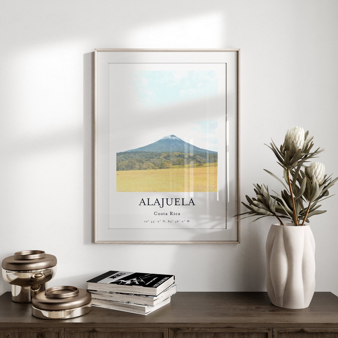 Costa Rica Volcano Travel Poster, Alajuela - Image 2