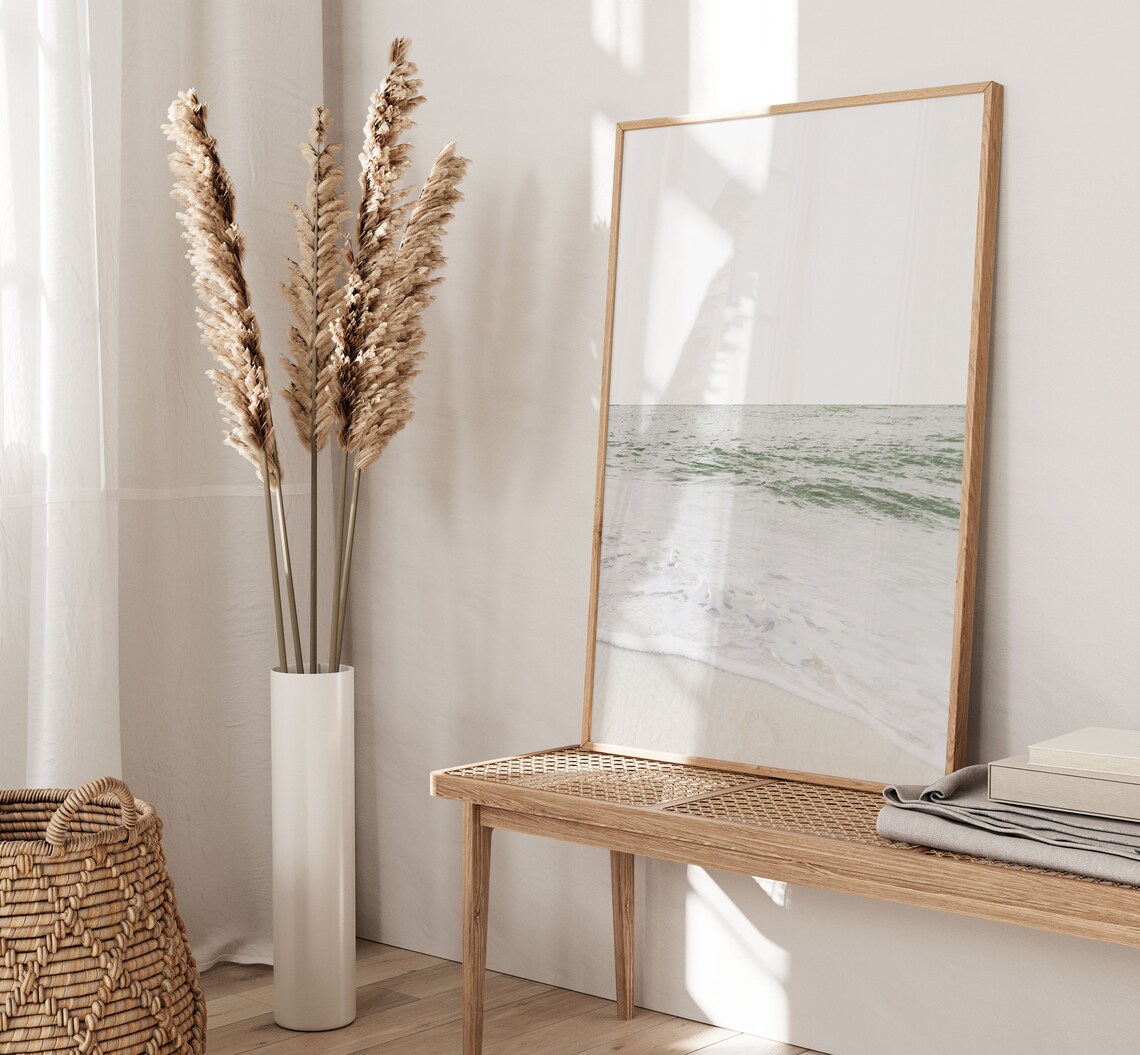 Beach Ocean Art Print, Modern Minimalist Poster - Image 2