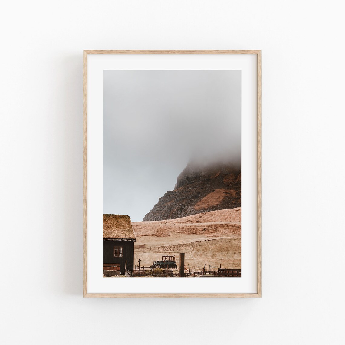 Mountain Cabin Rustic Landscape Art Print