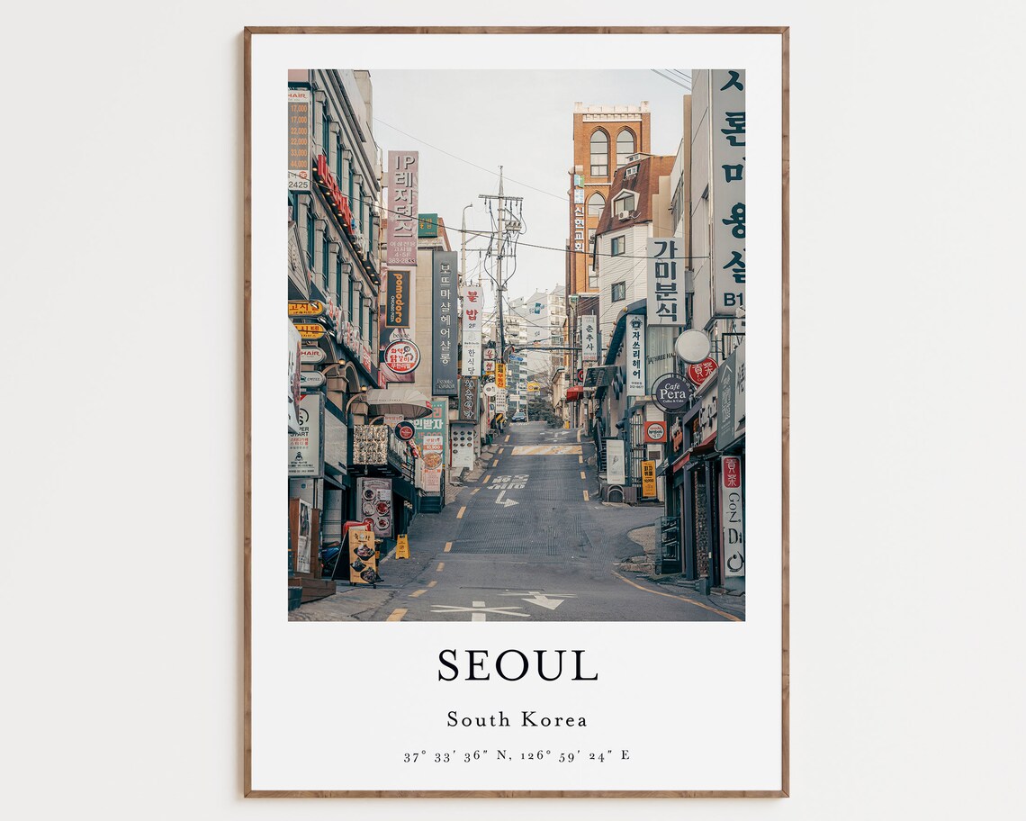 South Korea Travel Poster, Asia Wall Art Print