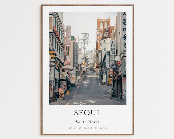South Korea Travel Poster, Asia Wall Art Print