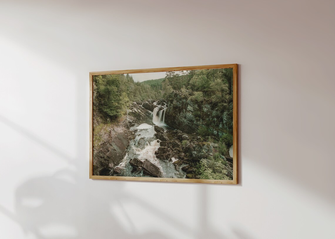 Waterfall Art Print, Modern Minimalist Travel Poster - Image 3