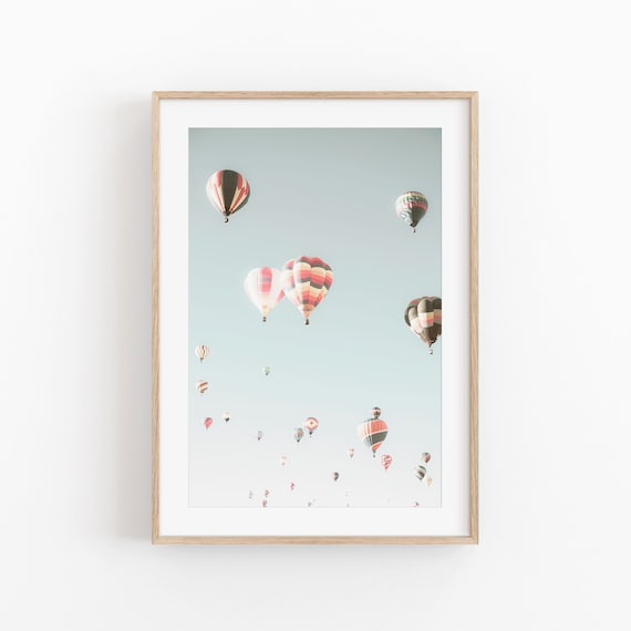 Vintage Hot Air Balloons Kids Room Art Print