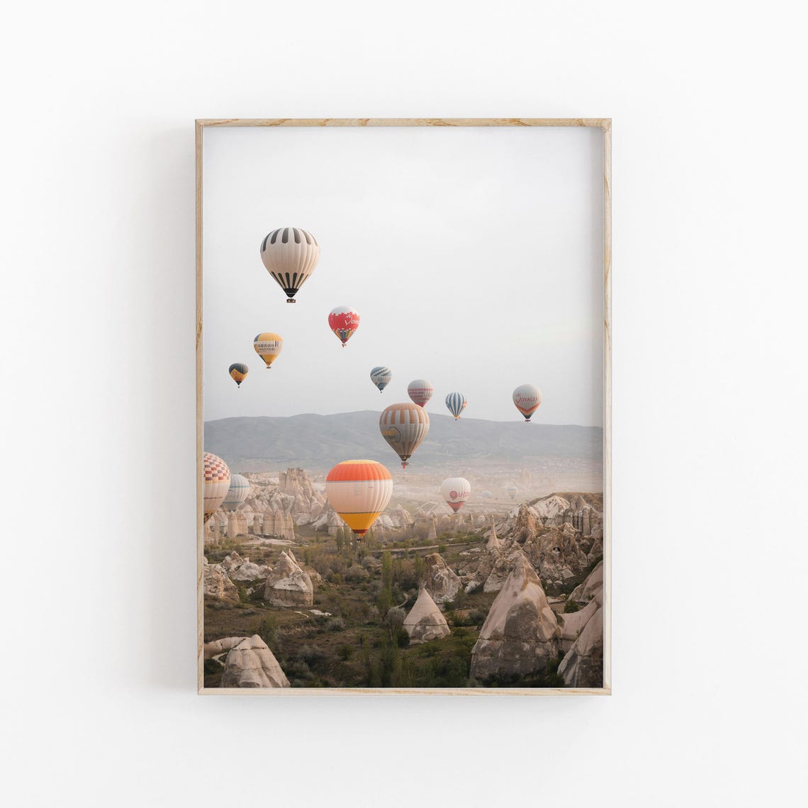 Cappadocia Turkey Hot Air Balloons Rocky Valley Photography Print - Image 3