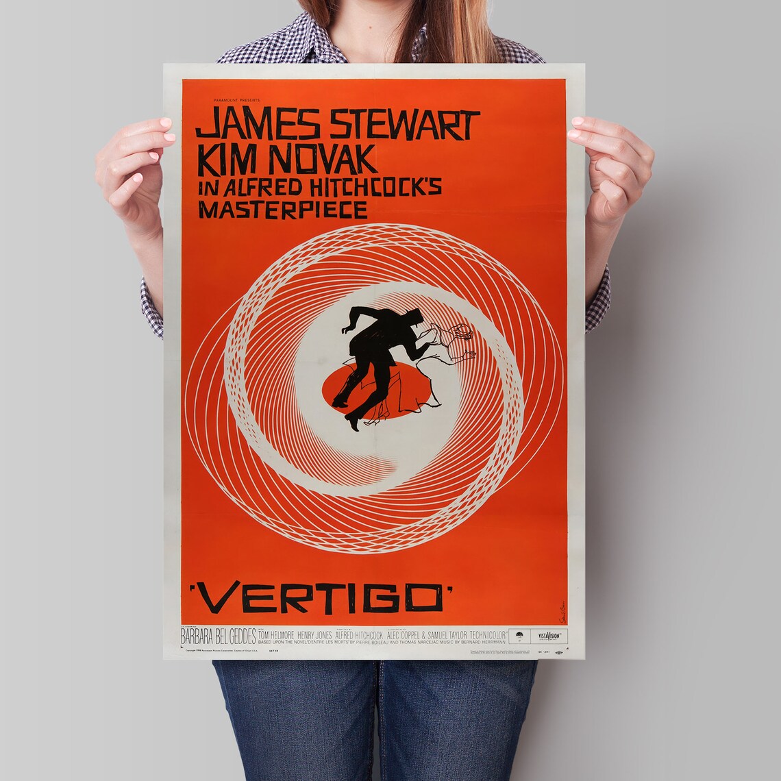 Alfred Hitchcock Vertigo 1958 Original Movie Poster Saul Bass Art - Image 4