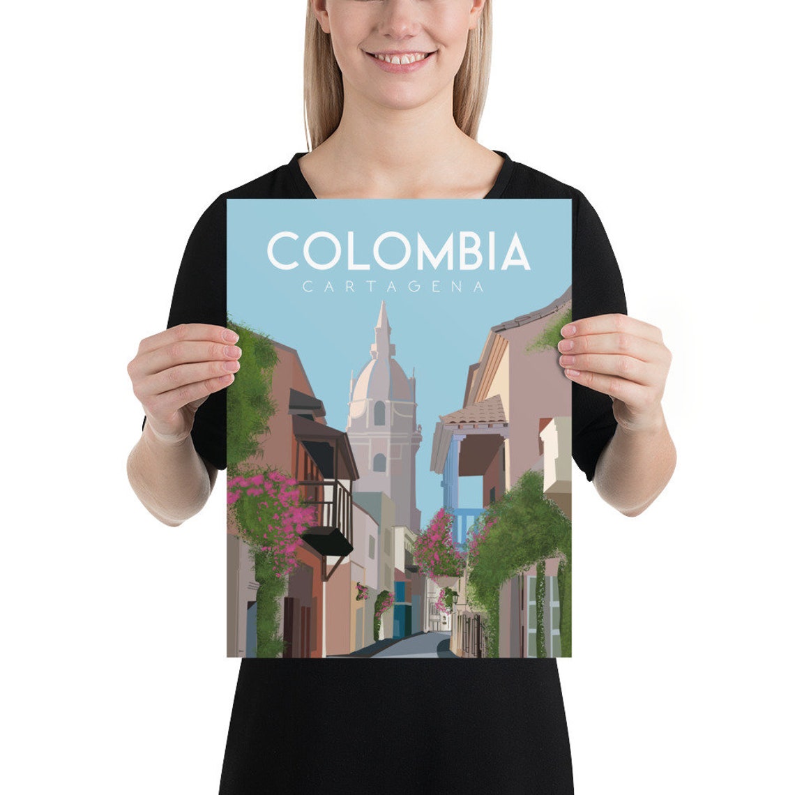 Colombia Cartagena Travel Poster Wall Art South America Travel Poster Inches 8x10 12x16 18x24 24x36 - Image 2