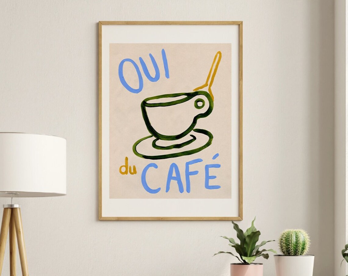 Oui Du Cafe Kitchen Wall Art, Coffee Poster - Image 4