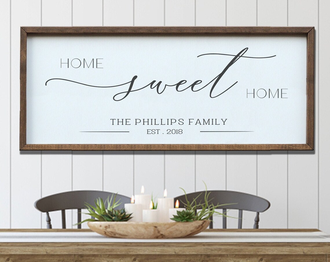 Home Sweet Home Personalized Family Name Framed Wall Sign Poster - Image 3