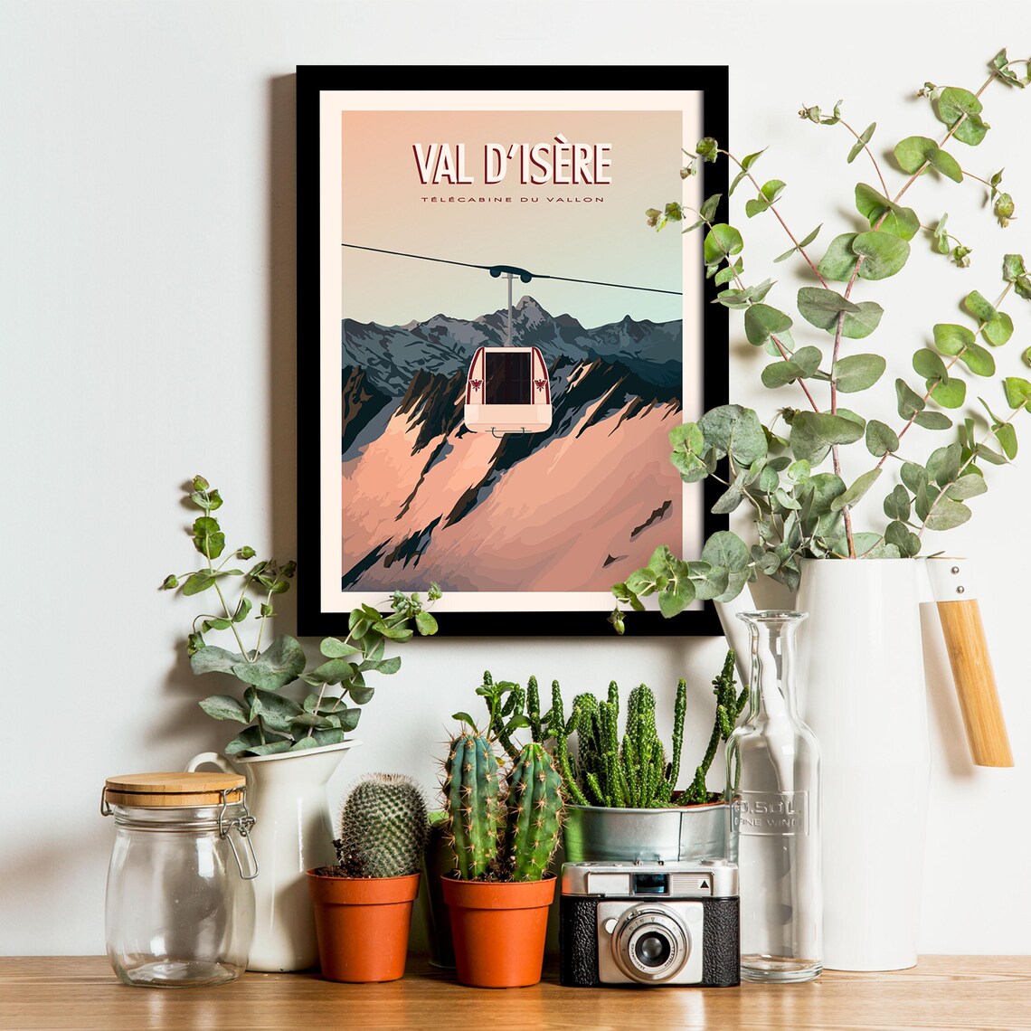 Val Disre Travel Poster Vallon Gondola Poster Alps Poster - Image 3